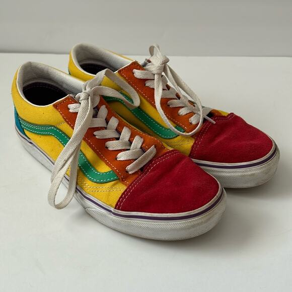 Vans Shoes Ladies Old School Anaheim Factory Rainbow Casual Sneakers 6 - Picture 1 of 7